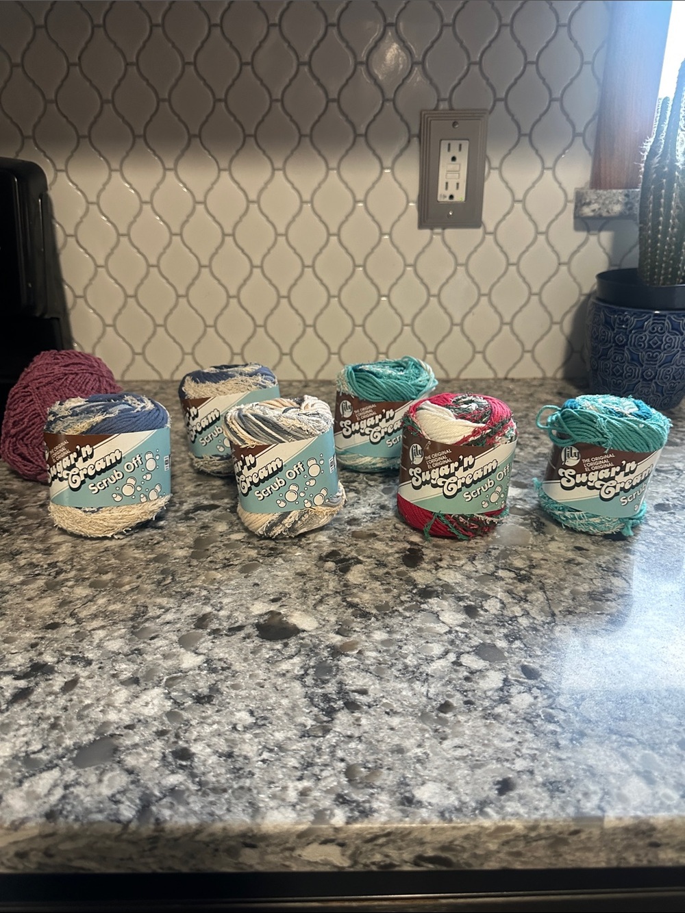Sugar'n Cream Cotton Scrubby Assorted Colors - Set of Cotton Scrubbers yarn